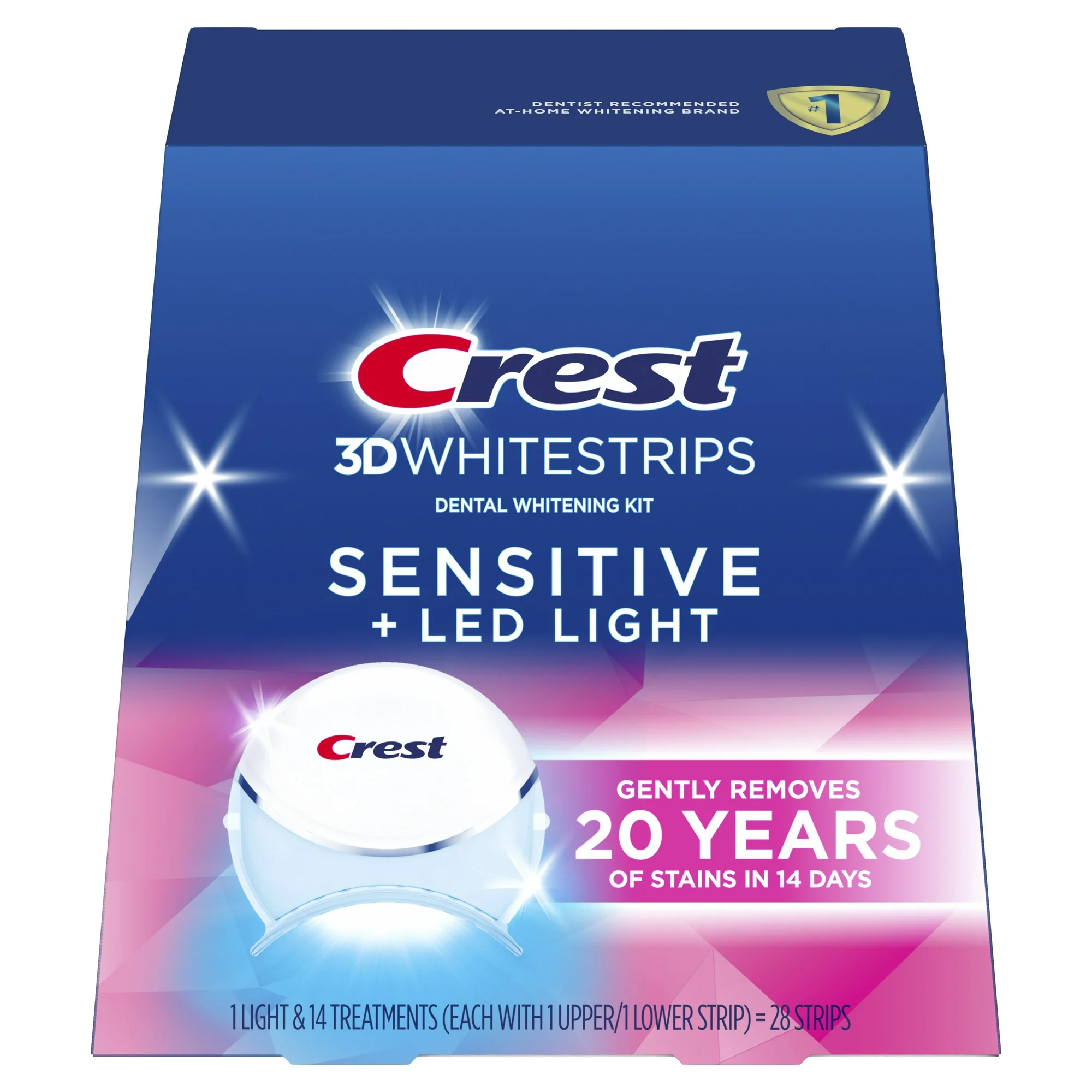 Crest 3D Whitestrips Sensitive with LED Light Full-box sealed ...