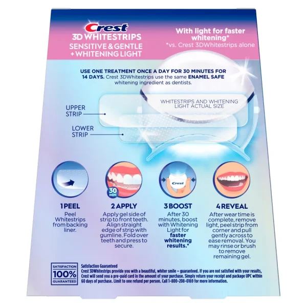 Crest 3D Whitestrips Sensitive & Gentle with LED light – mz